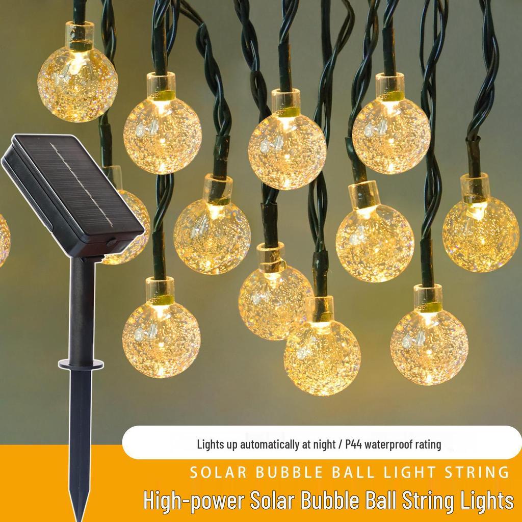 Waterproof Solar LED Bubble Ball String Lights with Remote Control for Outdoor Decoration