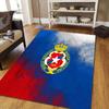 Red Star Belgrade Flannel Pattern Square Carpet,Area Rug,Carpet Rug for Living Room Bedroom Sofa Playroom Decor,Non-slip Floor Mat