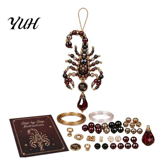 Spiritual Jewelry Making Supplies 12 Zodiac Blessing Beaded Ornament DIY Kit, Beginner Friendly Sign Mother Daughter Craft Projects Beading