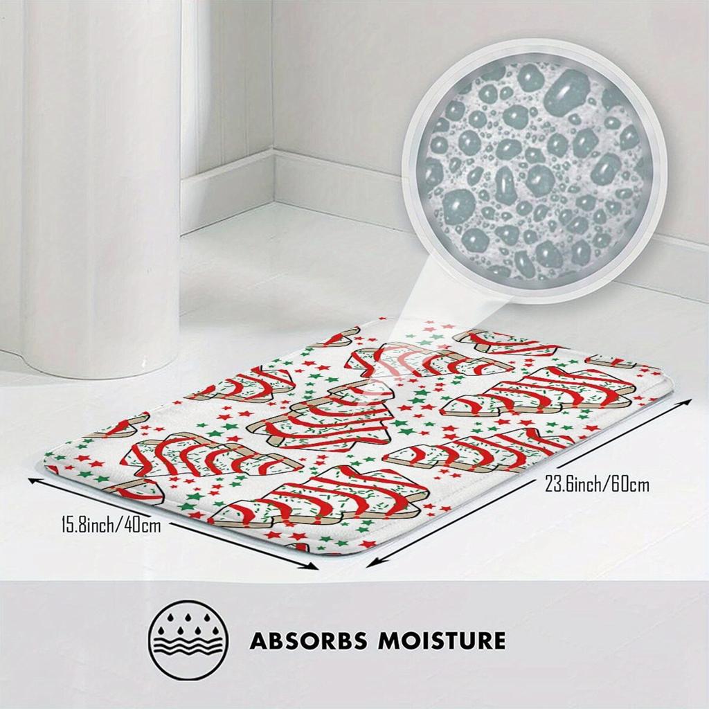 1Pcs Anti Fatigue Kitchen Rugs Christmas Tree Waterproof Non-Slip Thick Cushioned Kitchen Mat Heavy Duty Comfort Standing Mat for Kitchen