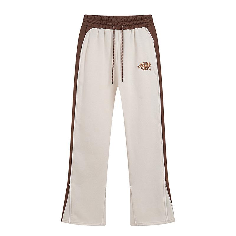 SynaWord Felpa con cappuccio e pantaloni della tuta americani a blocchi di colore Syna marca trendy da uomo e donna ricamata abbinamento di colori completo casual per coppia