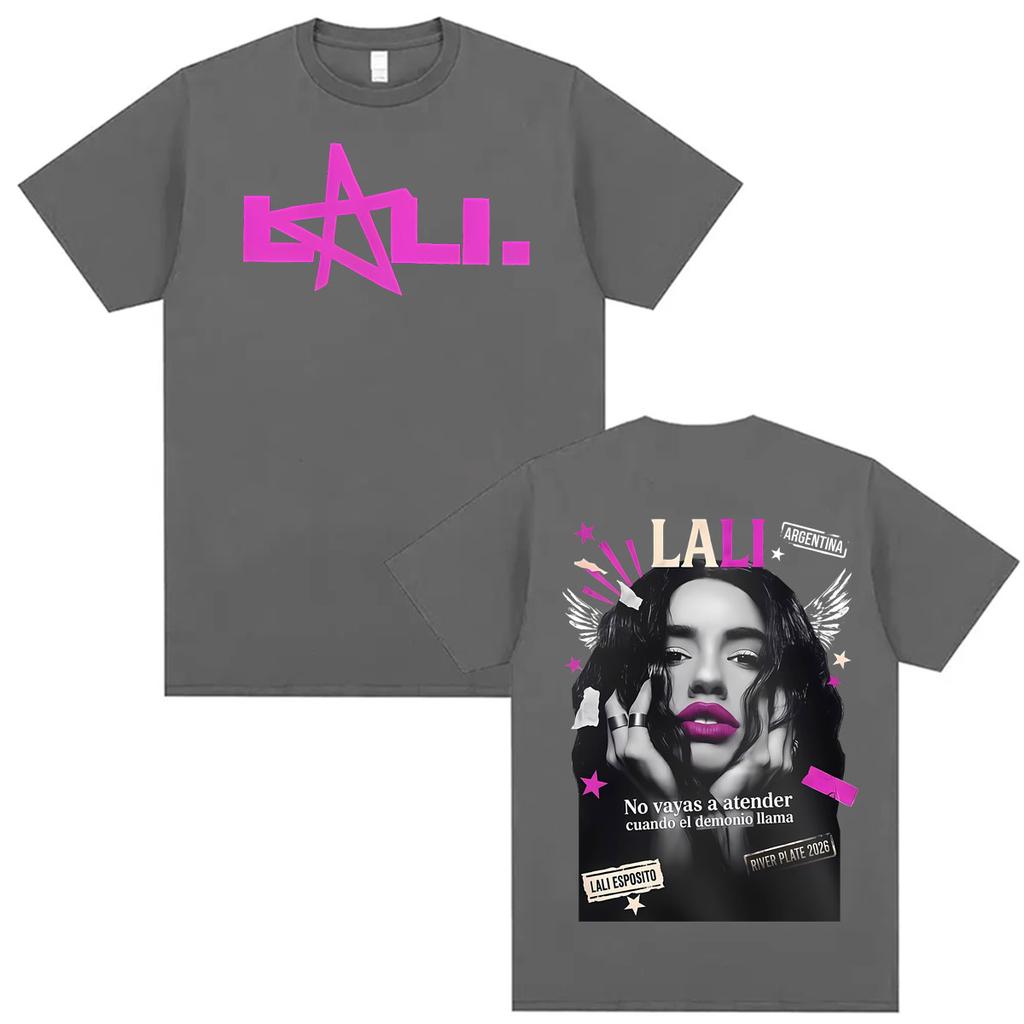 Singer Lali Esposito LA QUE LE GANA AL TIEMPO 2026 Tour Print T Shirt Unisex Women Hip Hop Punk T Shirts Casual 100 Cotton T Shirt