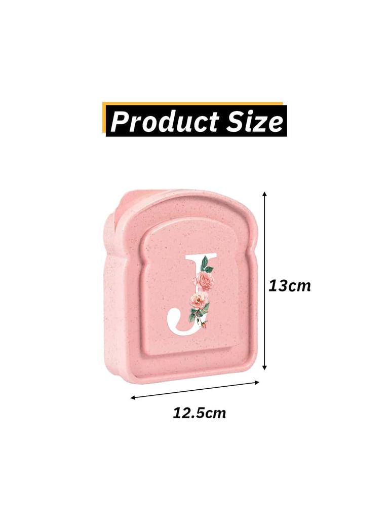 Initials Marked Toast Box Alphabet A-Z Reusable Sandwich Container Box Food Container Sealable Container Small Container