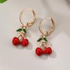 3D Simulated Fruit Dangle Earrings Cherry Strawberry Watermelon Lemon Drop Earrings For Women Party Fashion Jewelry Gift
