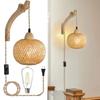 Natural Rattan Rattan Wicker Chandeliers Hand-Woven Bamboo Room Decor Lampshades Hotel Room