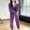 Women's Solid Color Wool Knit Cardigan - Buttonless, Long Sleeve, Casual Fit