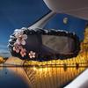 Crystal Daisy Car Interior Accessories Rear View Mirror Cover Leather Auto Rearview Mirror Cover Decoration For Women and