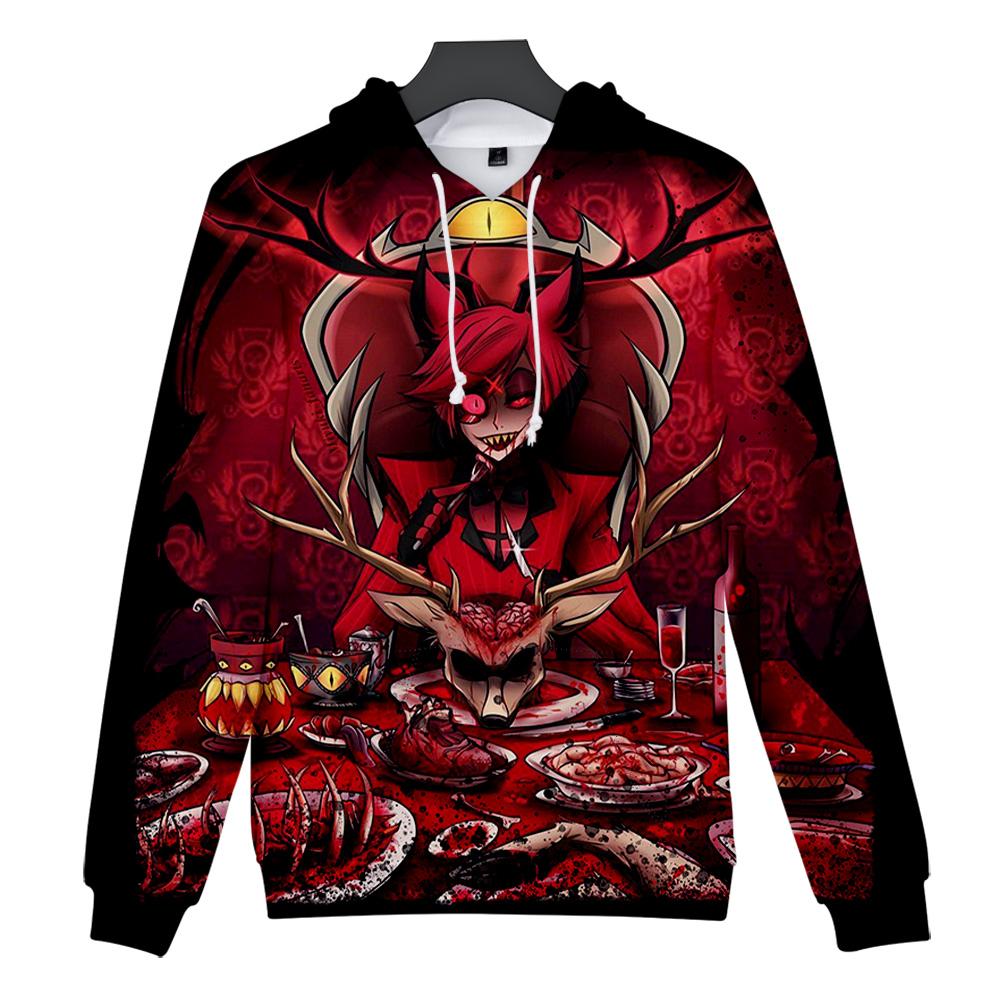 Men Women's Hooded Hazbin Hotel Printed Spring Autumn Pullover Sweatshirt Fashion Hoodie Casual Men Tracksuit Streetwear