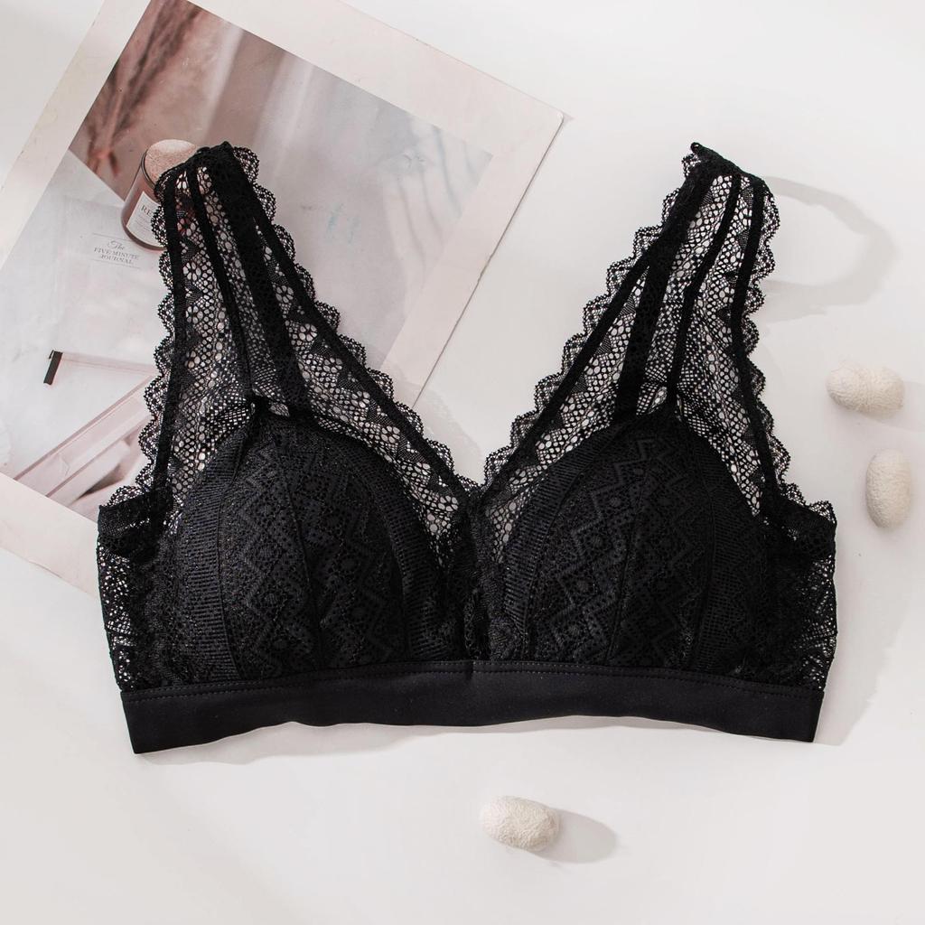 Eleganter Dreiecks-BH aus Maulbeerseide mit Spitze - Bequem, verstellbar, Lingerie im französischen Stil für Damen