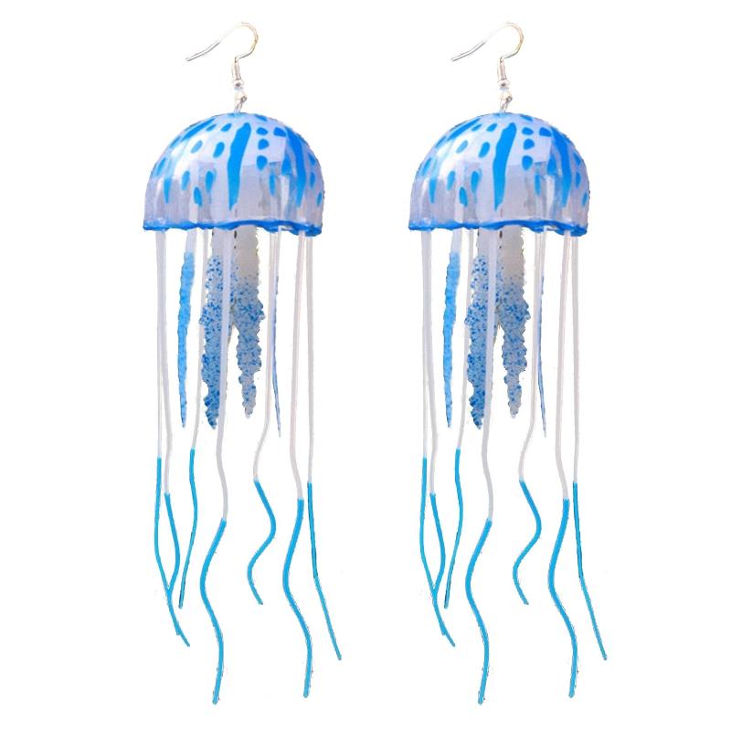 2Pcs Chinese Style Tassel Silicone Jellyfish Pendants for Women DIY Handmade Accessories Good Luck Jewelry Earrings
