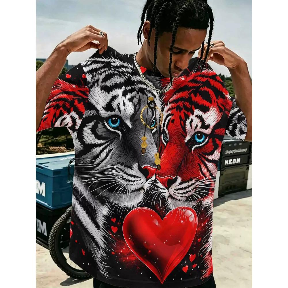 3D Digital Printing T-Shirt Teen Men's Short Sleeve Top Versatile Breathable