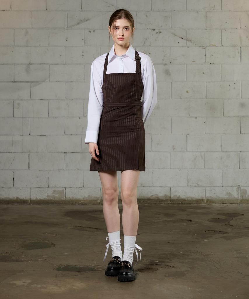 Alikim Meow Buckle Mini Dress / Brown