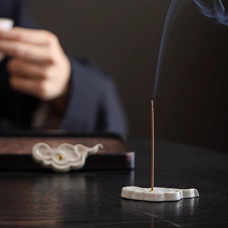 Ceramic Incense Stick Holder Chinese Style Incense Burner Censer Base Ornaments Yoga Office Home Decoration