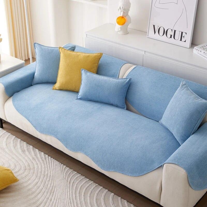 Universal Sofa Cover for Living Room Chenille L Shape Sofa Towels Mat Pet Kids Anti-slip Couch Slipcovers Area Rug Home Decor