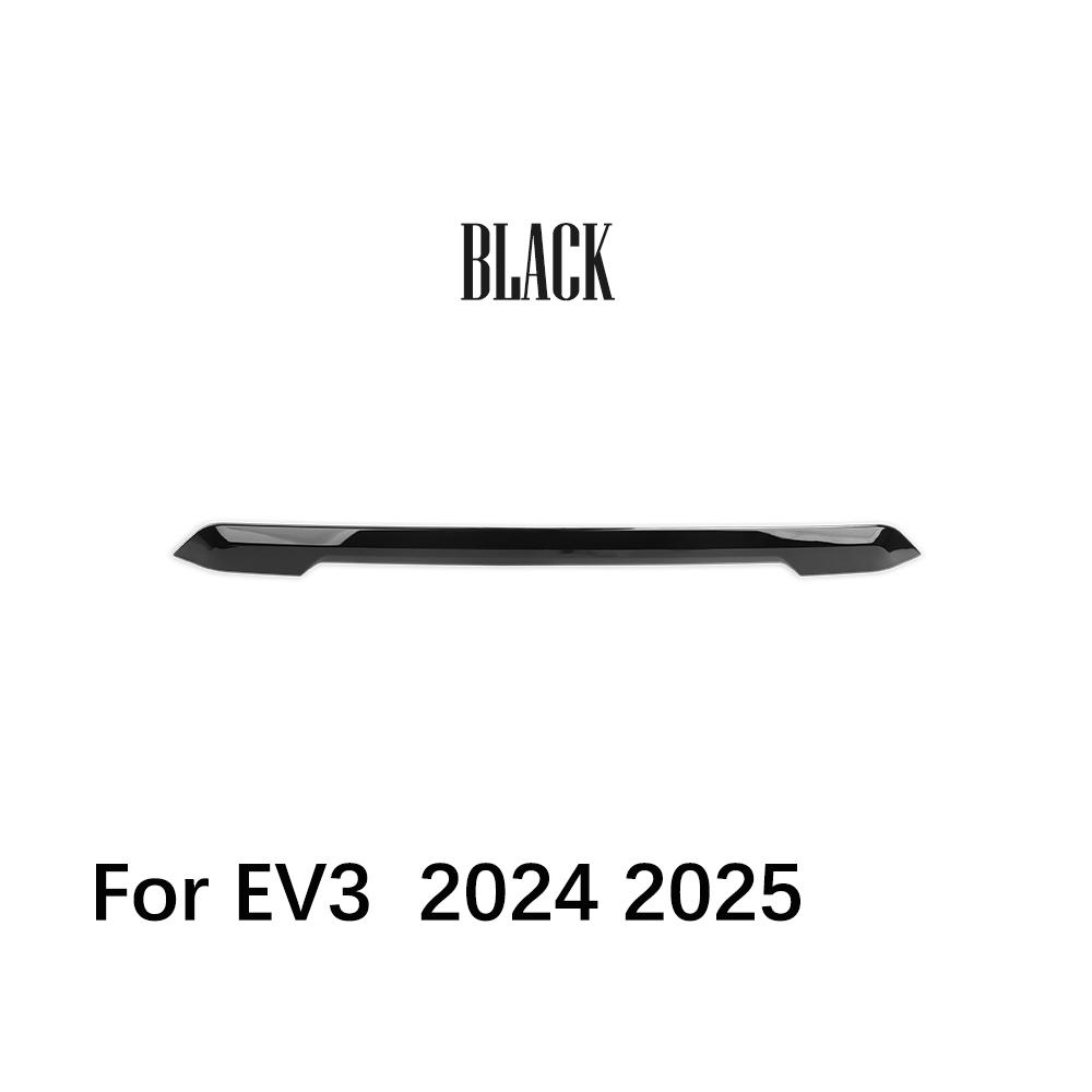 For Kia EV3 2024 2025 Car Exterior Carbon Fiber Piano Black Front Bumper Mesh Decorative Stripes Mouldings LHD RHD