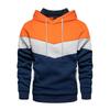 Men’s Casual Three-Color Patchwork Hooded Pullover Plus Velvet for Spring/Autumn