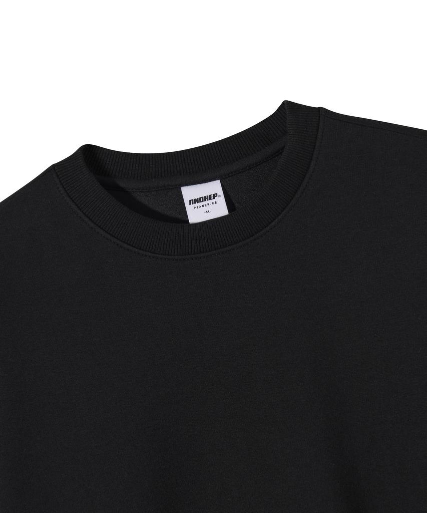 PIANER Hap-Po Oversized Crop Sweatshirt (Black)
