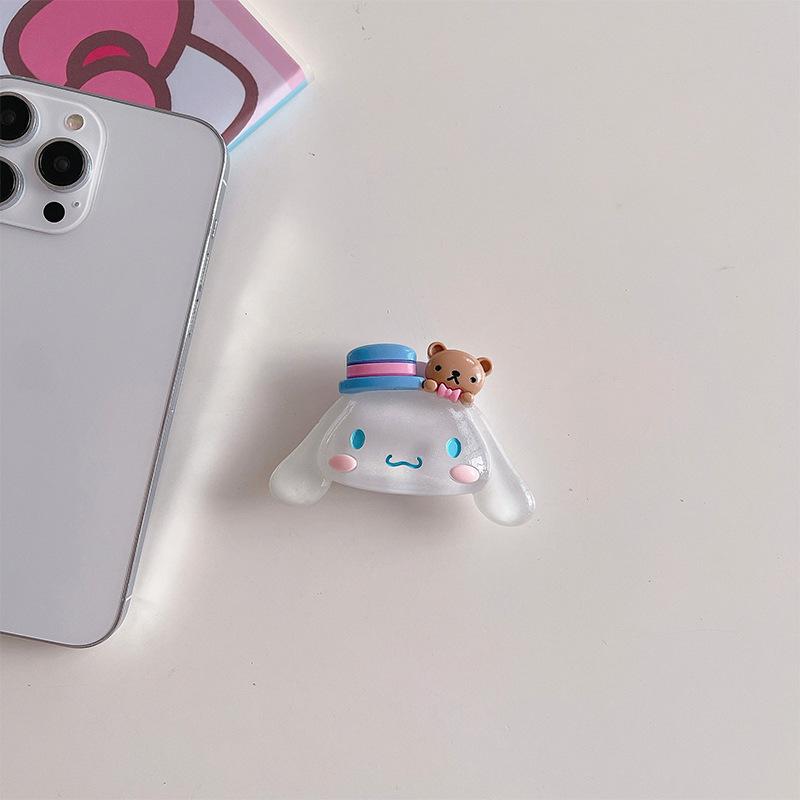 

Cartoon Cute Mobile Phone Airbag Bracket Wind Luminous Puppy Small Library Back Sticker Retractable Desktop Watching Drama