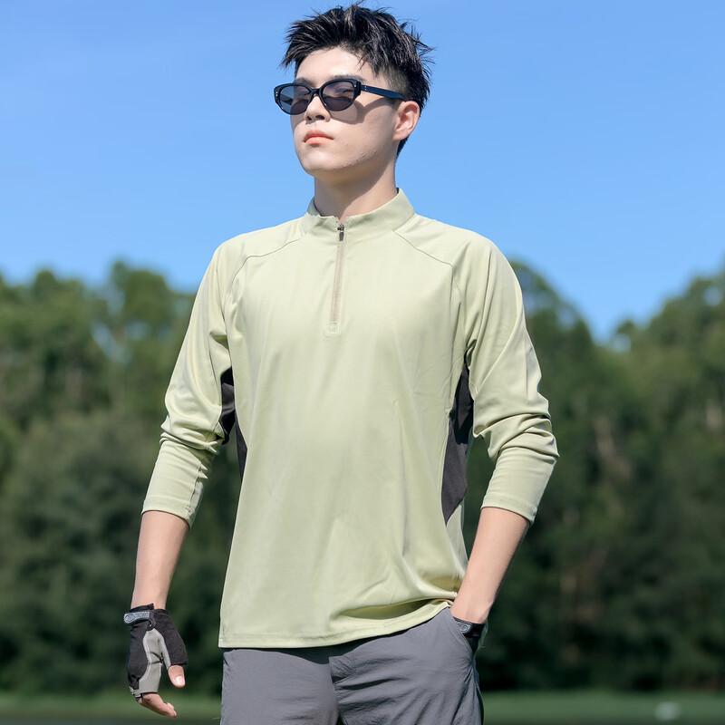 JOHLIN DREAM Men's Quick-Dry Stand Collar Long Sleeve T-Shirt JATZ9129