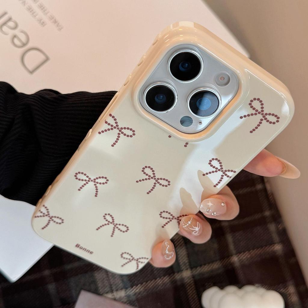 Custodia per telefono con fiocco a pois adatta per telefoni Apple