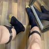 Sheer Patchwork Business Stockings Stripe Men Thin Dress Tube Socks Formal   Male
