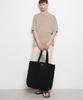 The-Abon Unisex Canvas Square Big Tote Bag Black