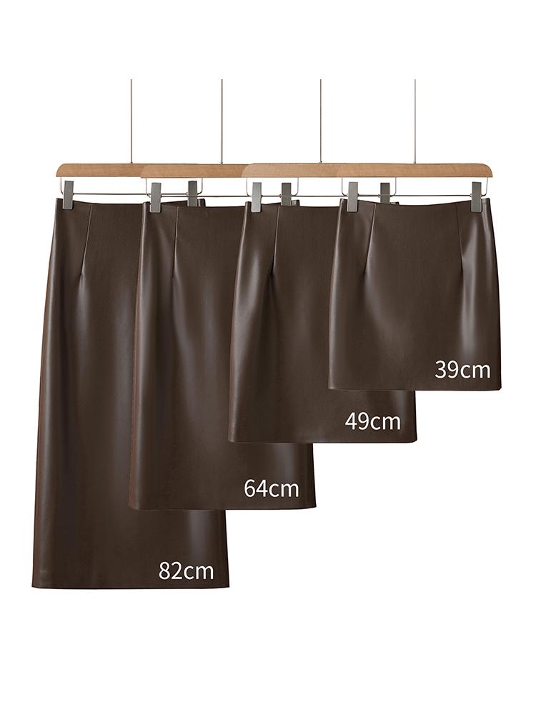 2026 Autumn/Winter Women's High Waist Genuine Lambskin Leather Skirt - Slimming, Hip-Hugging, and Sexy.
