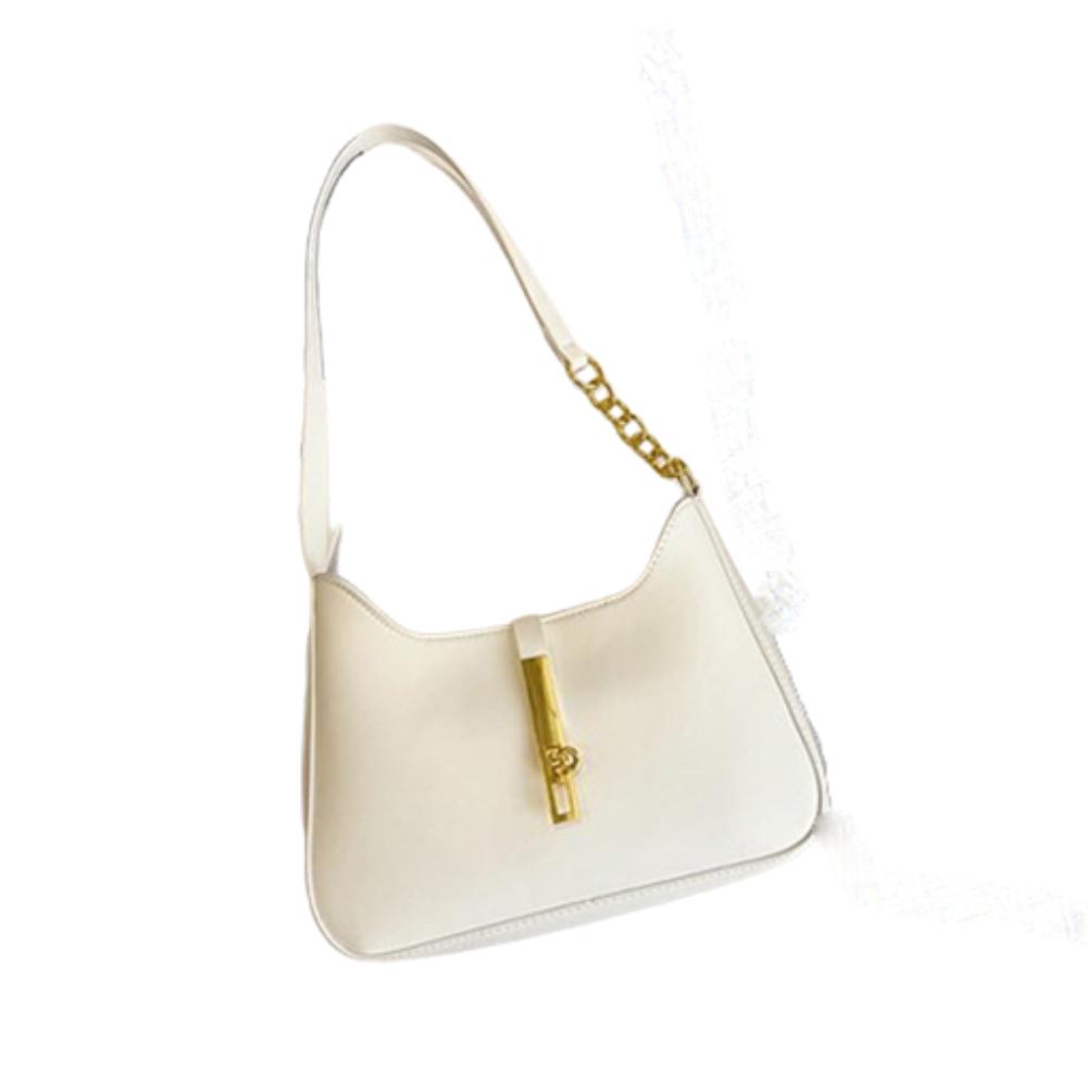 

Fashion Pure Color Shoulder Bag PU Leather Vintage Underarm Bag Retro Shoulder Bag Shopping