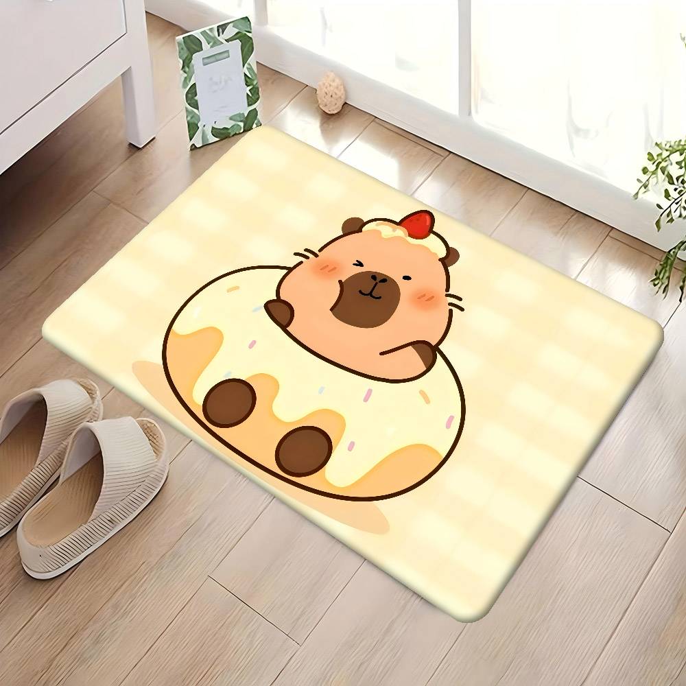 Cartoon Capybara Hippo Entrance Door Mat Nordic Style Bedroom Living Room Doormat Home Balcony Anti-Slip Modern Home Decor