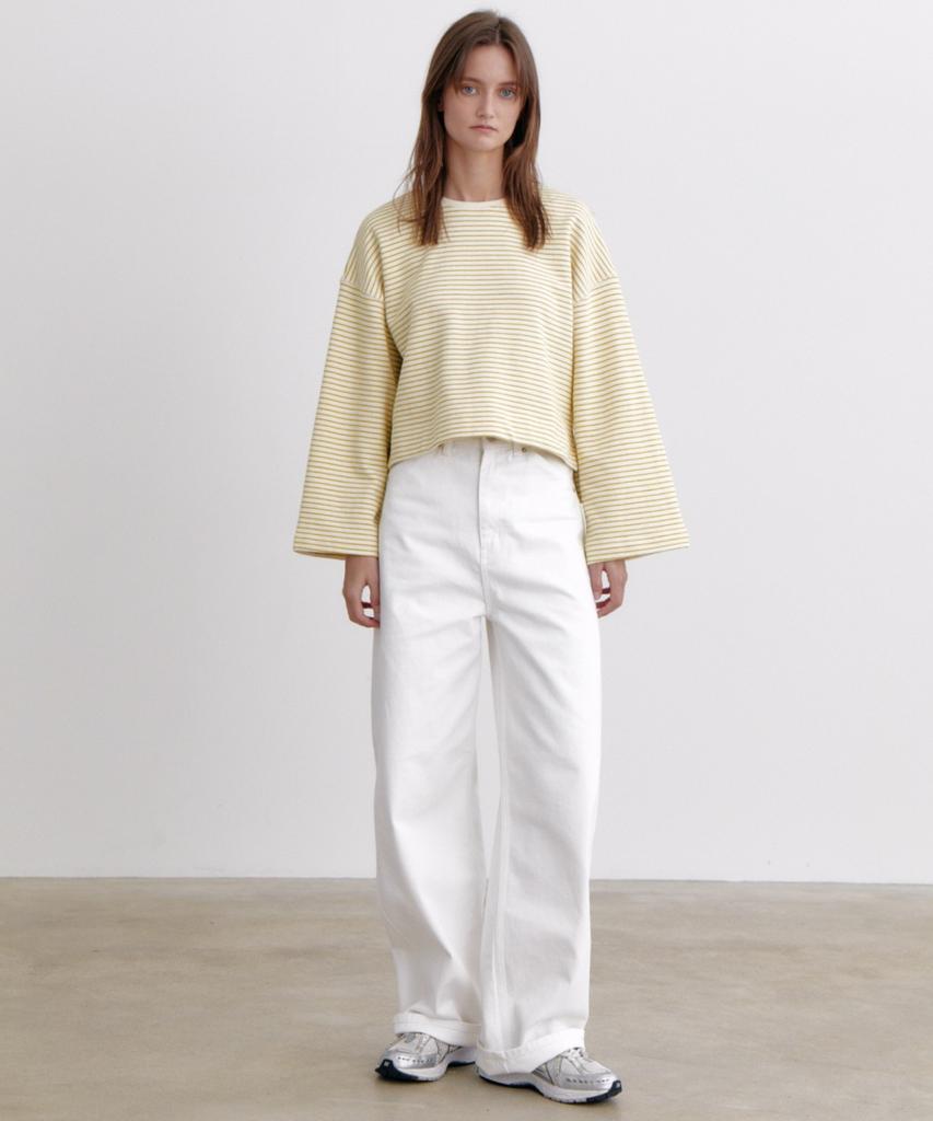 Okuka Striped Crop Top, Olive