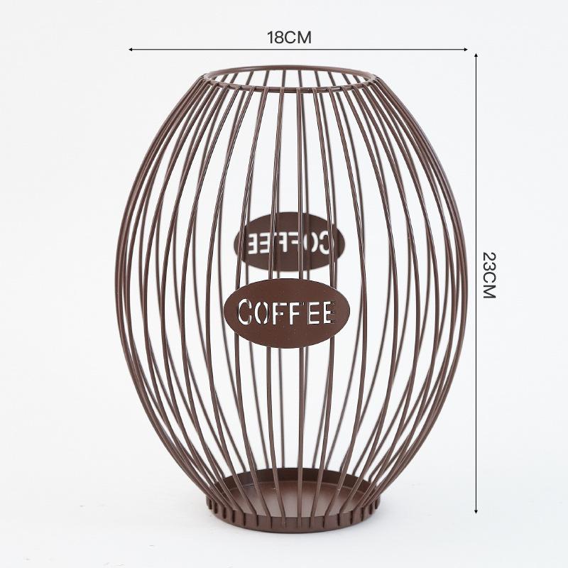 Nordic Style Coffee Mate Iron Coffee Shop Counter Open Display Rack Coffee Capsule Organiser