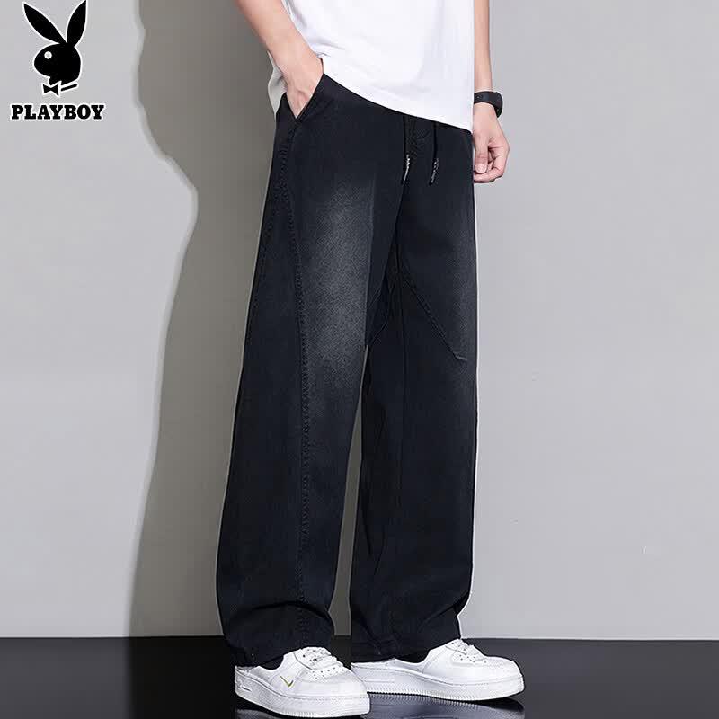 PLAYBOY Men's Loose Straight Wide-Leg Jeans