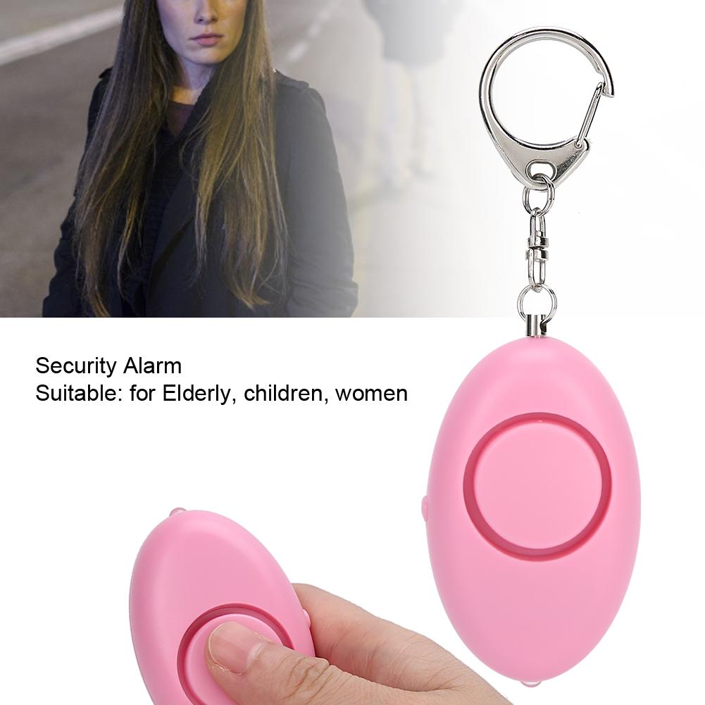 Security Alarm Key Chain Women Elderly Emergency Safety Alarm with LED LightPink