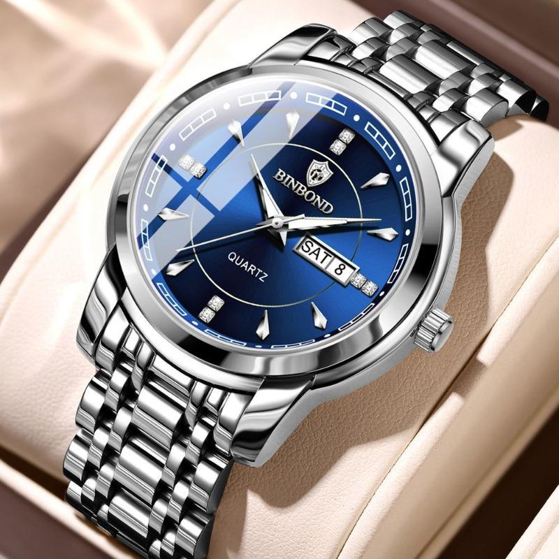 New waterproof business style men's watch luminous calendar men's sports high-end domineering stainless steel watch