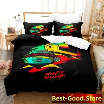 Top Daft Punk Bettwäsche-Set Bettbezug Bett-Set Steppdeckenbezug Kissenbezug Steppdecke Für King Queen Größe Jungen Erwachsene Bettwäsche-Set