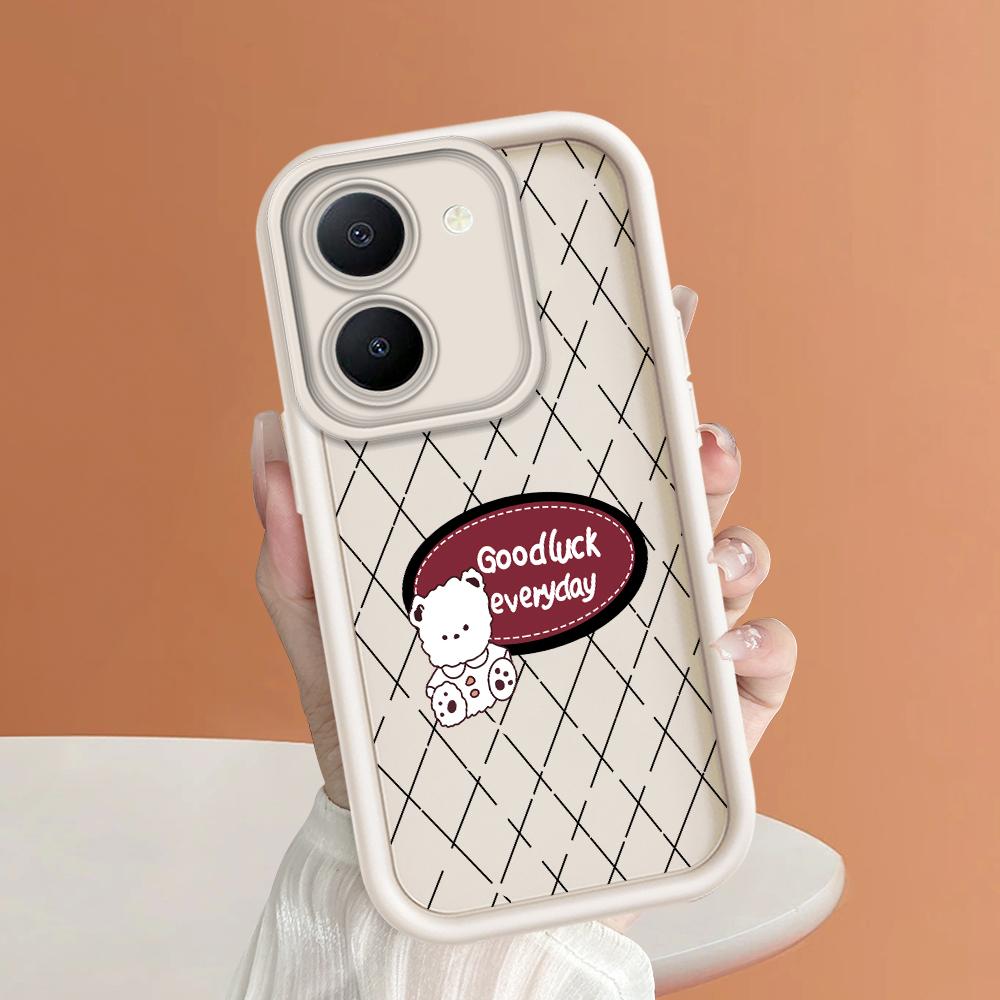 Soft Silicone Square Ladders Cartoon Pattern Full Cover Camera Protection Shockproof Case for iPhone Infinix Tecno Vivo