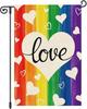 Rainbow Garden Ag Pride Month Love Heart Double Sided Small, 12x18 Inch XXQ