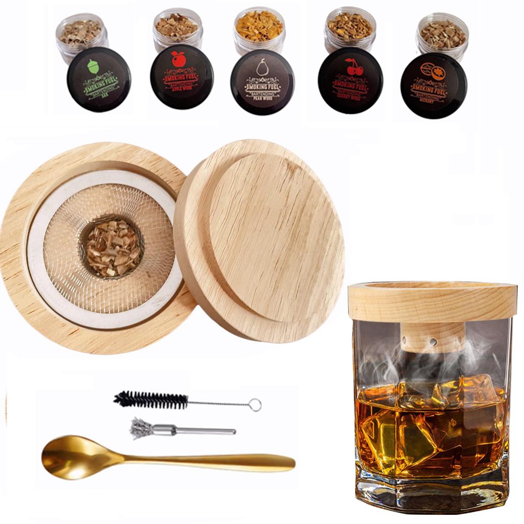 Cocktail Smoker Kit with Wood Chips for Infuse Cocktail Whiskey Wine Meat Salad Cheese and BBQ Flavor Drink Old Fashioned Smoker