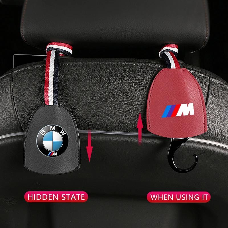 BAGO1 Car Interior Leather Storage Hook Hanger Sundries Organizer Holder For BMW M E34 E36 E60 E90 E46 F10 F20 F30 X5 X6 X1 M3 M5 M6