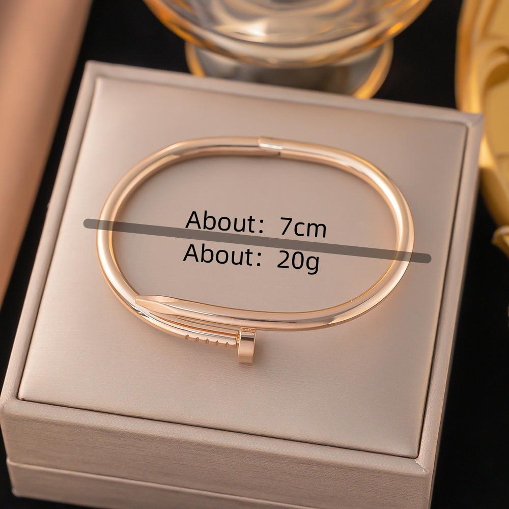 

UILZ Simple 316 Nail Light Luxury Titanium Steel Jewelry Women s High Quality Bracelet Multi Functional Non-fading Hand Jewelry