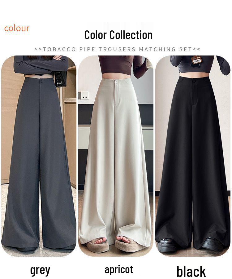 Women's 2026 Spring/Summer Wide-Leg High-Waisted Drape Straight Pants