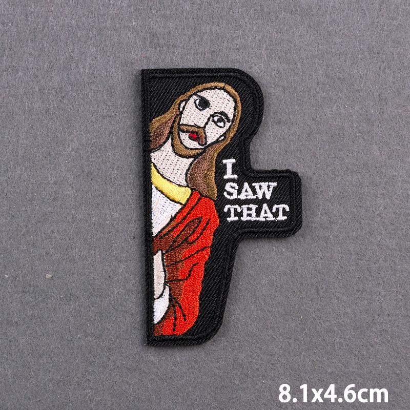 Red Fusible Patches Hiphop Iron On Thermoadhesive Patches For Clothes Cross Skull Embroidery Patches For Jacket Logo Applique