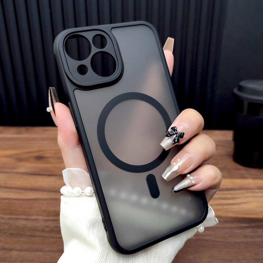 Luxury Matte Hard Case For iPhone 17 16 15 14 13 12 Pro Max 16Pro For Magsafe Mag Safe Wireless Charge Anti-fingerprint Cover