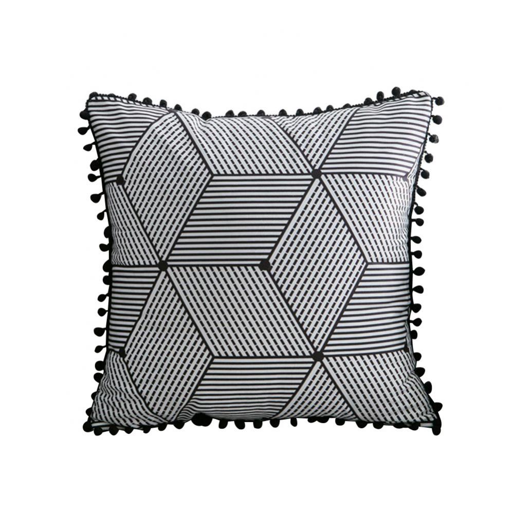 

Decorative Cushion Pillow Cover Soft Simple Geometric Fringe Rectangle Tassel