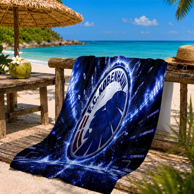 Copenhagen Lion Emblem Beach Towel Microfiber Beach Towel, Lightweight and Quick-Dry, for Summer Travel, Swimming Pool Fan Birthday Gift