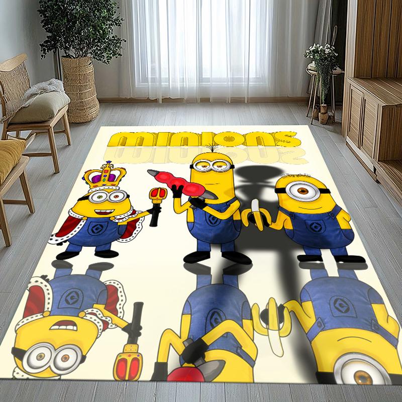 Cute Minions Cartoon Living Room Non-Slip Area Rug Soft Carpet for Bedroom Kids Playroom Sofa,Home Decor Doormat Gift