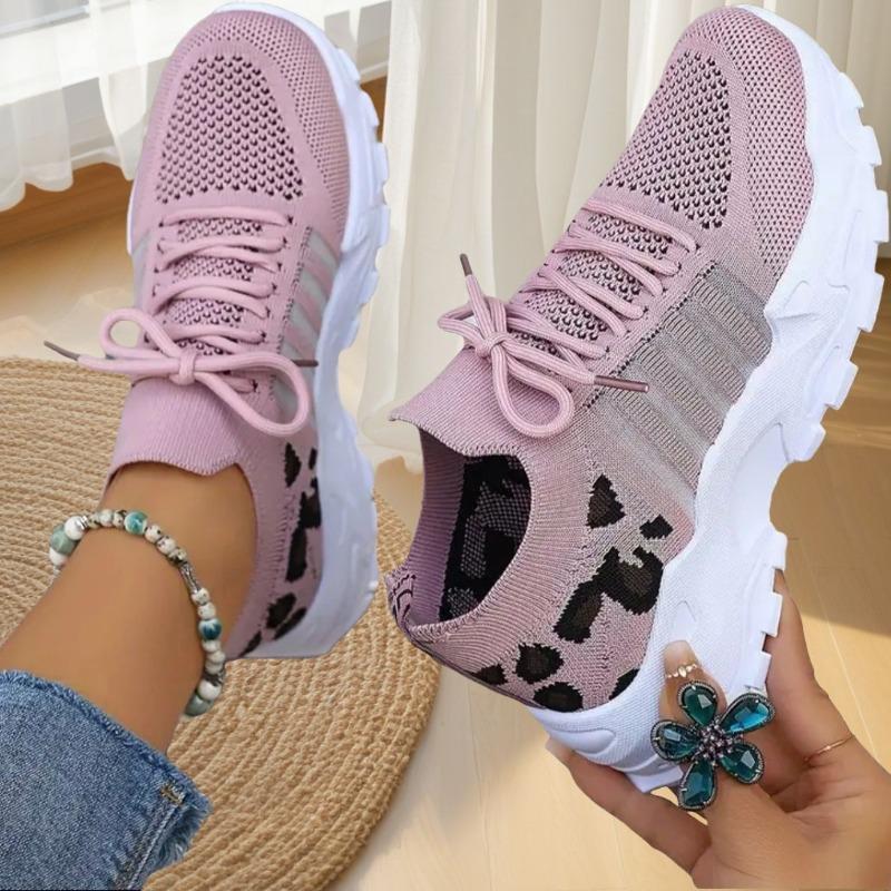 Fashion High-quality Sports Shoes for Women Lightweight Breathable Women's Casual Sneakers Platform Sneakers Leopard Print White Shoes