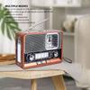Retro Radio AM FM SW Vintage Radio Uhr Klarer Klang Holzmaserung Multifunktionaler MP3-Player mit Bluetooth für Draußen für Zuhause