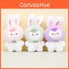 Adorable Cartoon Bunny Plush Keychain Colorful Stuffed Rabbit Bag Charm Gift