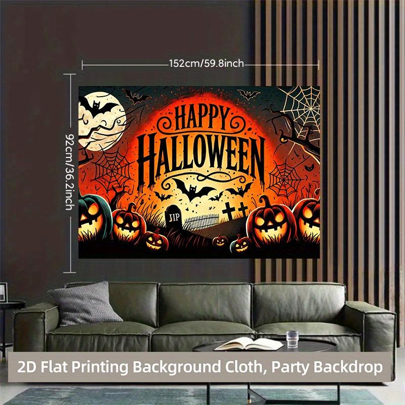 1 piece of 2D background fabric, Halloween pumpkins and background fabric are suitable for the living roomzyc